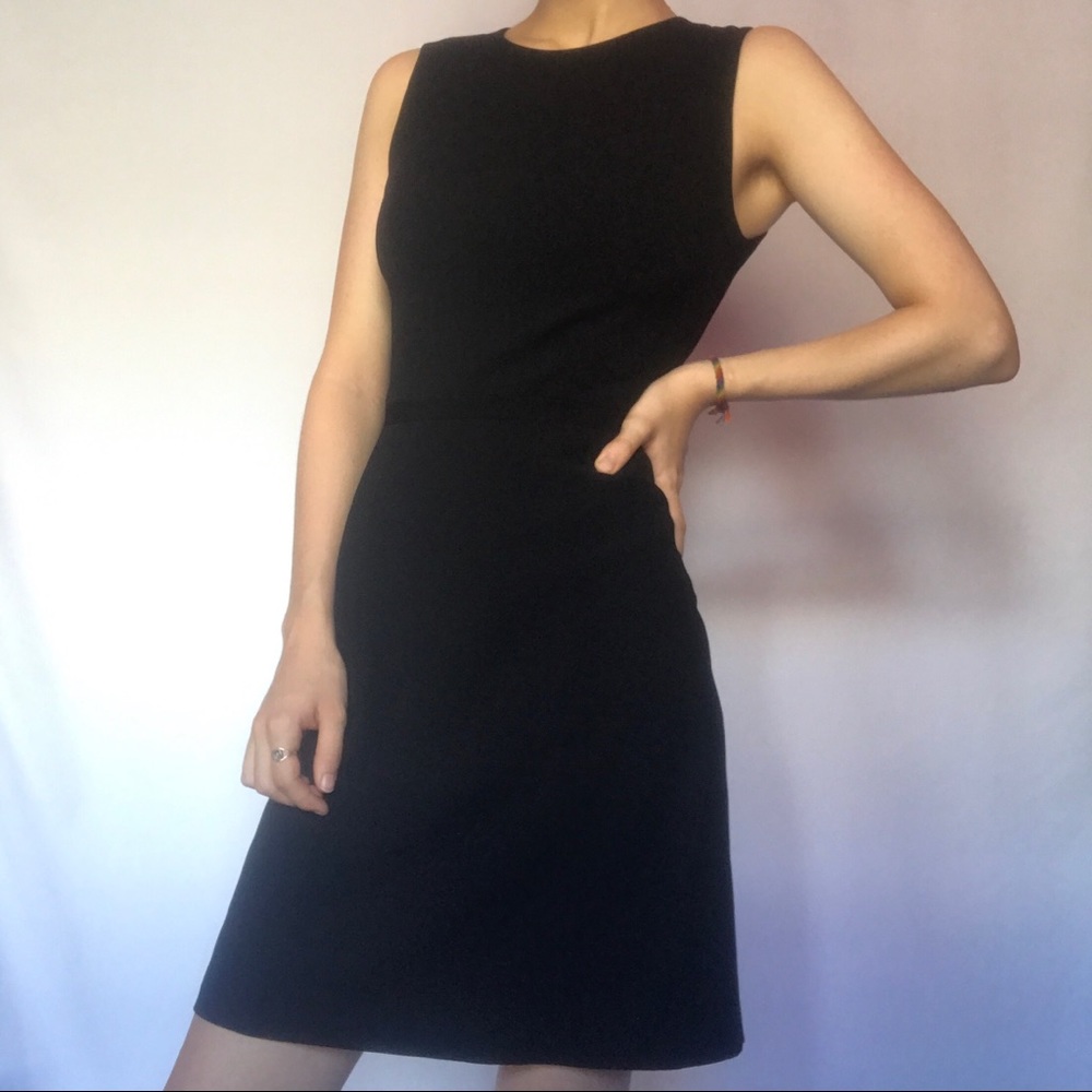 j crew black sheath dress